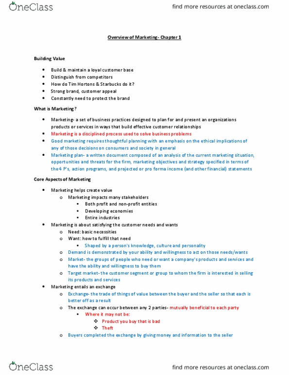 Management and Organizational Studies 2320A/B Lecture Notes - Lecture 1: Tim Hortons, Pro Forma, Marketing Plan thumbnail