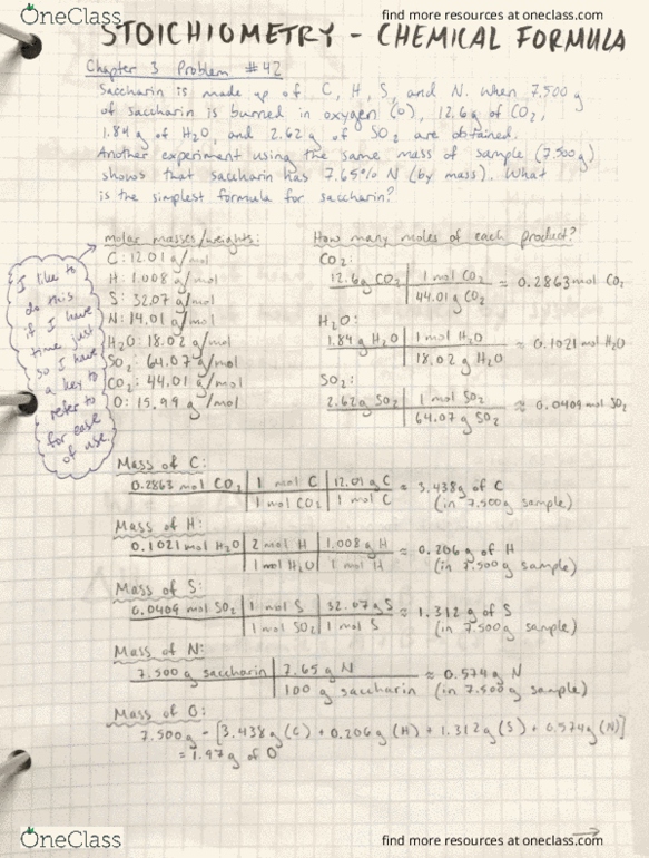 CHEM 1127Q Lecture 19: CHEM 1127Q - Lecture 13 - Stoichiometry: Finding the Chemical Formula Question cover image