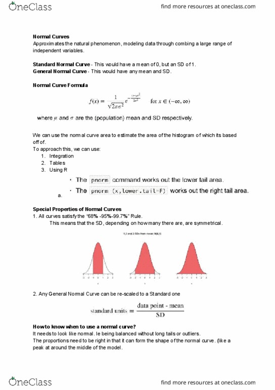MATH1005 Lecture Notes - Lecture 4: Normal Distribution, Standard Deviation thumbnail