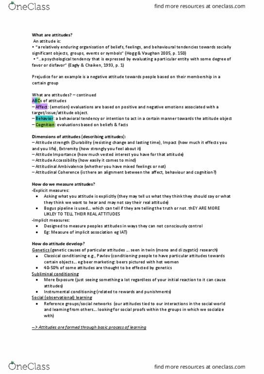 PSYC1004 Lecture Notes - Lecture 2: Ambivalence, Classical Conditioning, Zygote thumbnail