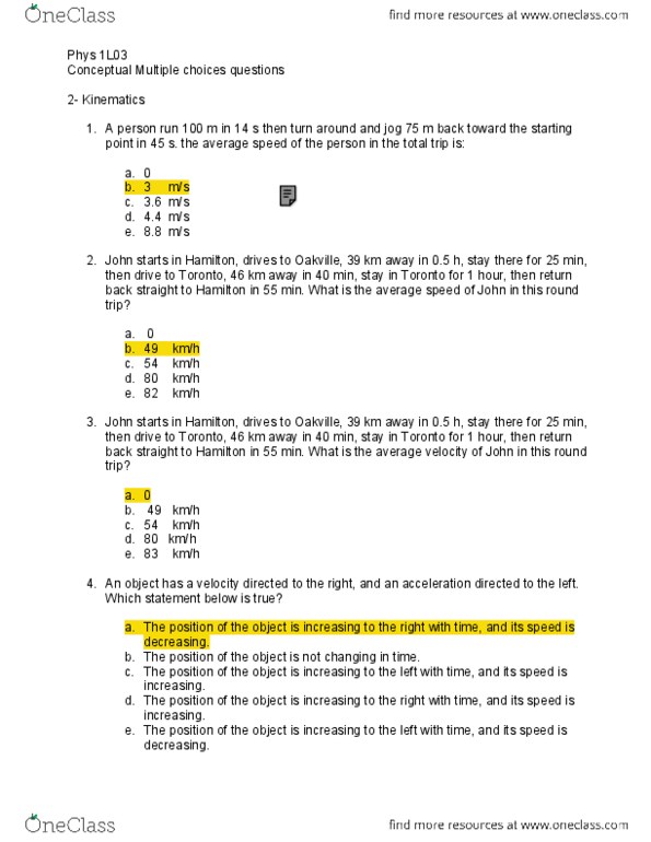 PHYSICS 1L03 Lecture Notes - Mississippi Highway 18, List Of Comic Book Drugs thumbnail