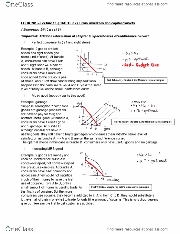ECON 201 Lecture Notes - Lecture 15: Indifference Curve, Capital Market, Opportunity Cost thumbnail