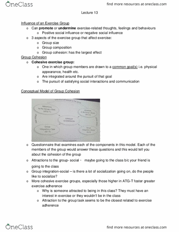 Kinesiology 2276F/G Lecture Notes - Lecture 12: Group Cohesiveness, Team Building, Ingroups And Outgroups thumbnail