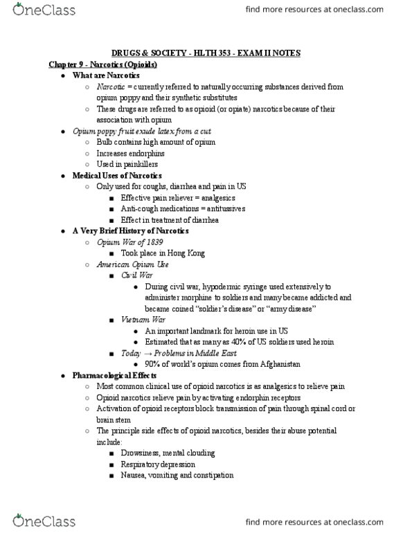 HLTH 353 Lecture Notes - Lecture 17: Papaver Somniferum, Syringe, Cough Medicine thumbnail