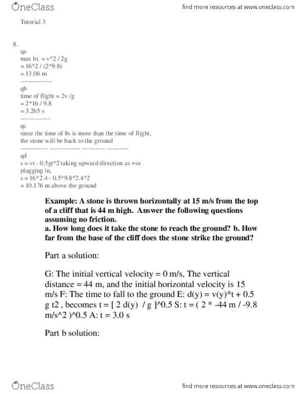 PHYSICS 1L03 Lecture Notes - Pythagorean Theorem thumbnail