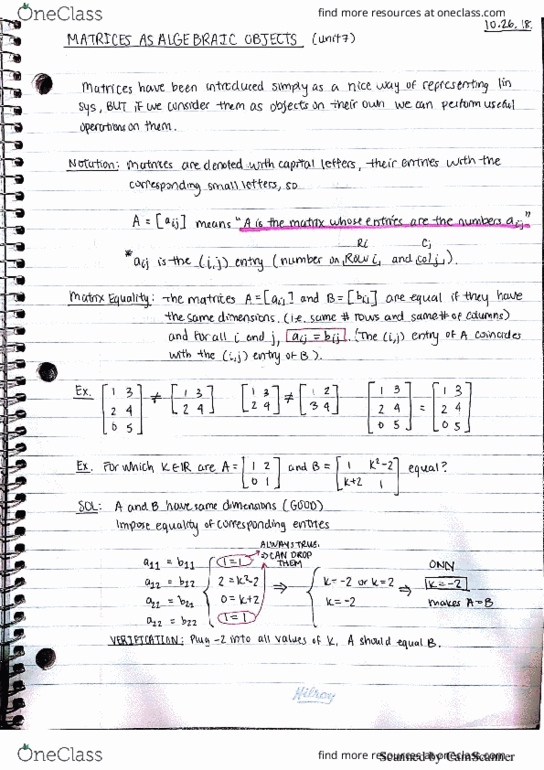 Mathematics 1229A/B Lecture 18: Matrices as Algebraic Objects thumbnail