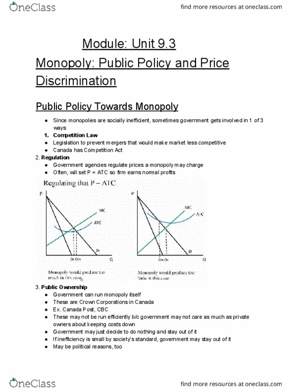 ECON 1B03 Lecture 31: Monopoly: Public Policy and Price Discrimination thumbnail