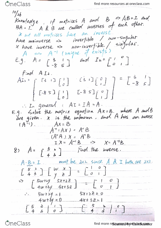MATH-M 118 Lecture 30: Lecture-M118-The Matrix Inverse cover image