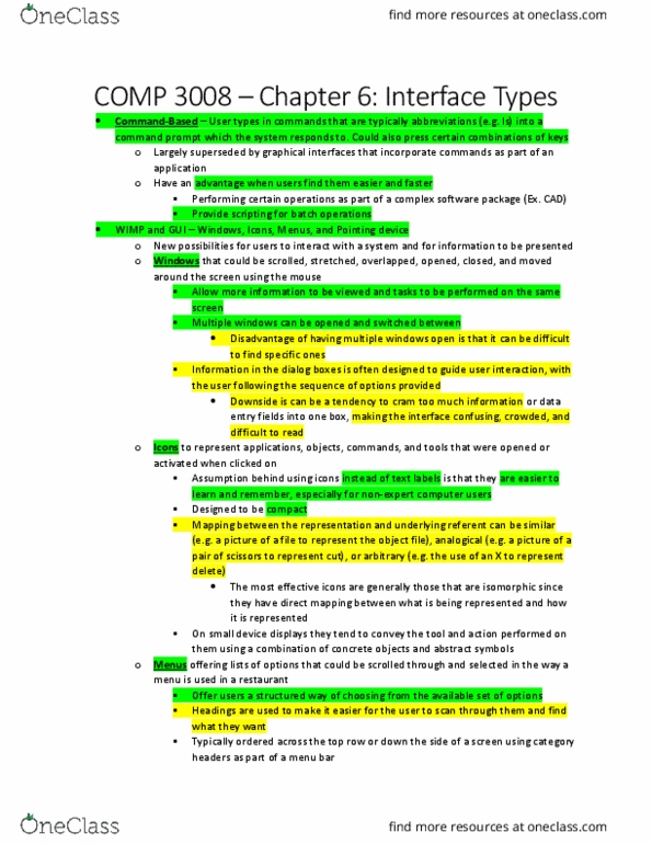 COMP 3008 Chapter Notes - Chapter 6: Pointing Device, Object File, Mixed Reality thumbnail