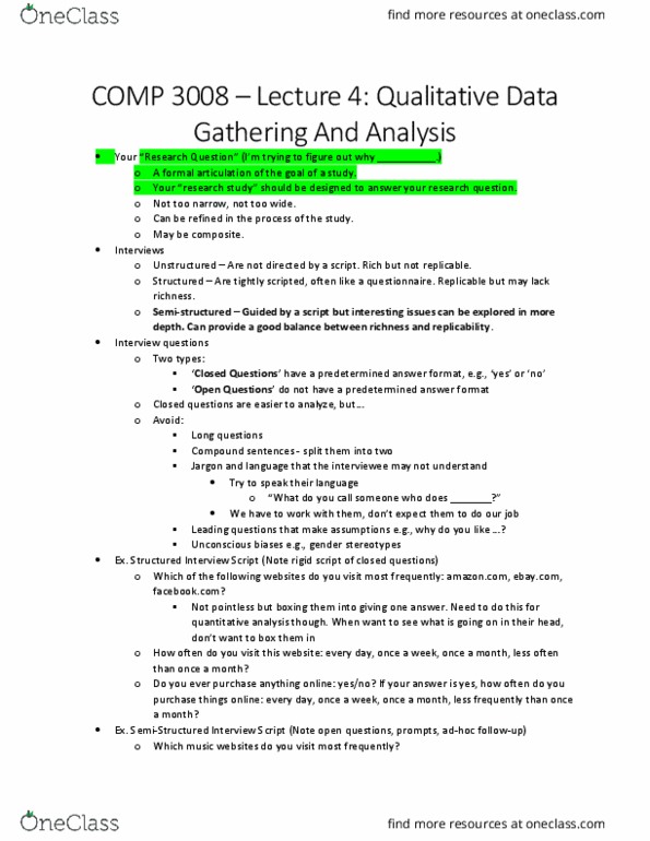 COMP 3008 Lecture Notes - Lecture 4: Data Analysis, Nvivo, Unified Modeling Language thumbnail