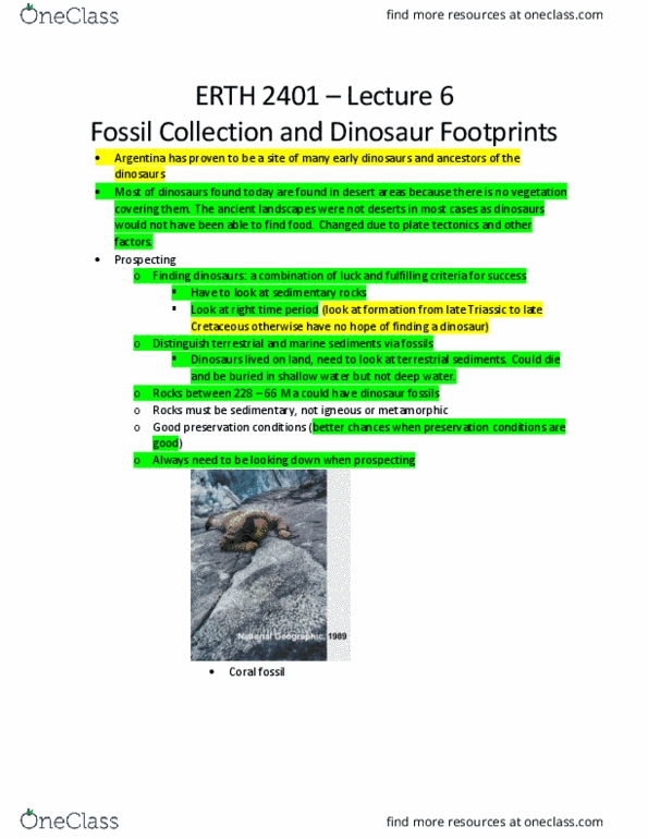 ERTH 2401 Lecture Notes - Lecture 6: Paleosol, Dust Storm, Pterosaur thumbnail