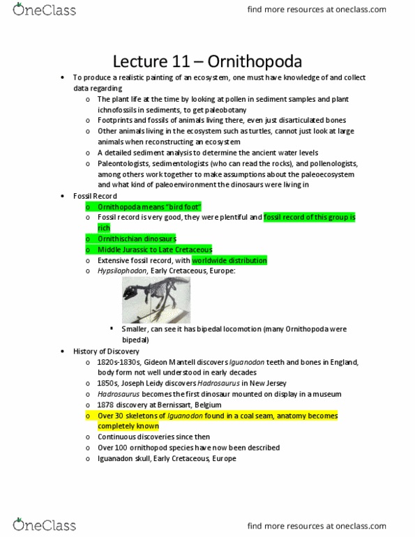 ERTH 2401 Lecture Notes - Lecture 11: Gideon Mantell, Joseph Leidy, Hadrosaurus thumbnail