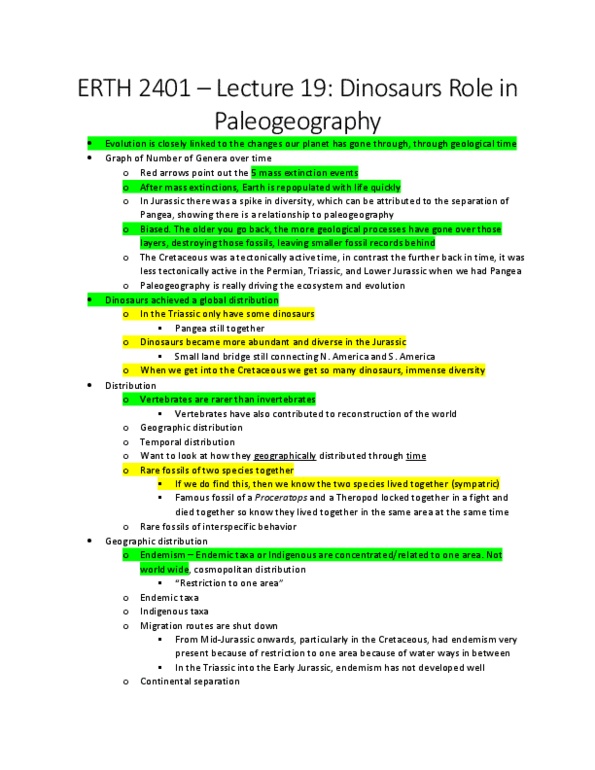 ERTH 2401 Lecture 19: Dinosaurs Role in Paleogeography thumbnail