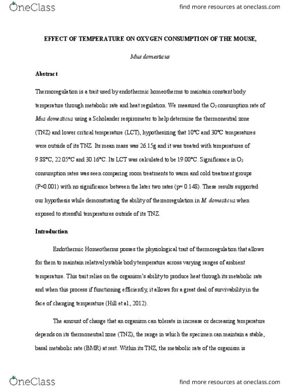 Biology 2601A/B Lecture Notes - Lecture 3: Thermoregulation, Representational State Transfer, Arctic Tern thumbnail