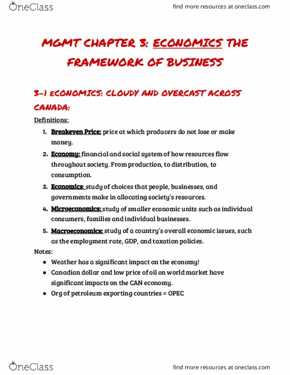 MGMT 1P93 Lecture Notes - Lecture 4: Openmarket, Longrun, Oligopoly thumbnail