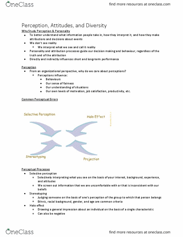 BU288 Lecture Notes - Lecture 3: Selective Perception, Job Satisfaction, Stereotype thumbnail