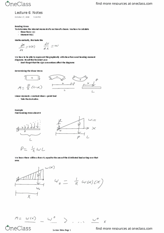 Civil and Environmental Engineering 2202A/B Lecture Notes - Lecture 6: Shear Stress thumbnail