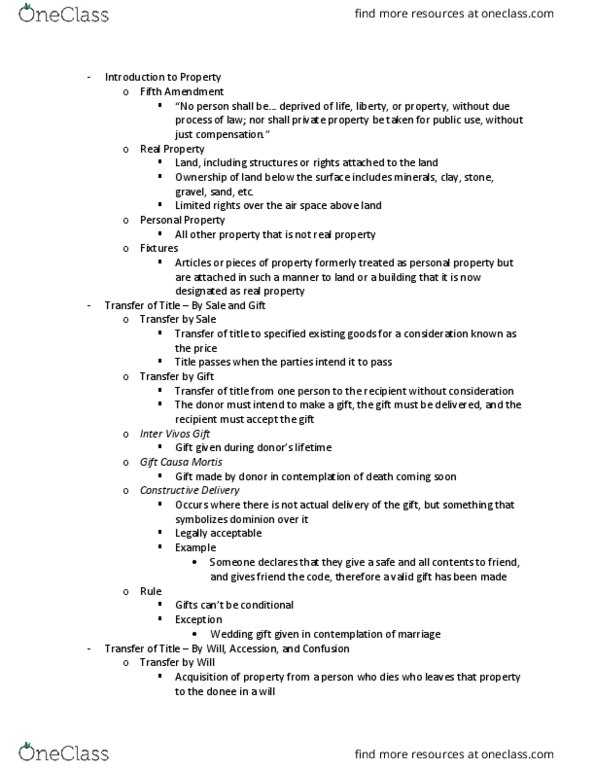 RMI-4420 Lecture Notes - Lecture 5: Ss Central America, Concurrent Estate, Notary Public thumbnail