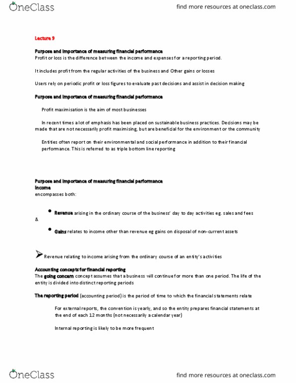 ACC10007 Lecture Notes - Lecture 9: Financial Statement, Current Asset, Book Value thumbnail