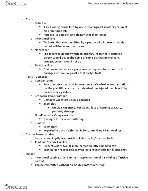 RMI-4420 Lecture Notes - Lecture 7: Strict Liability thumbnail