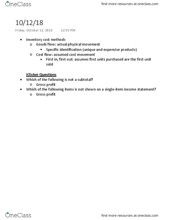 MGMT 20000 Lecture Notes - Lecture 17: Gross Profit, Income Statement thumbnail