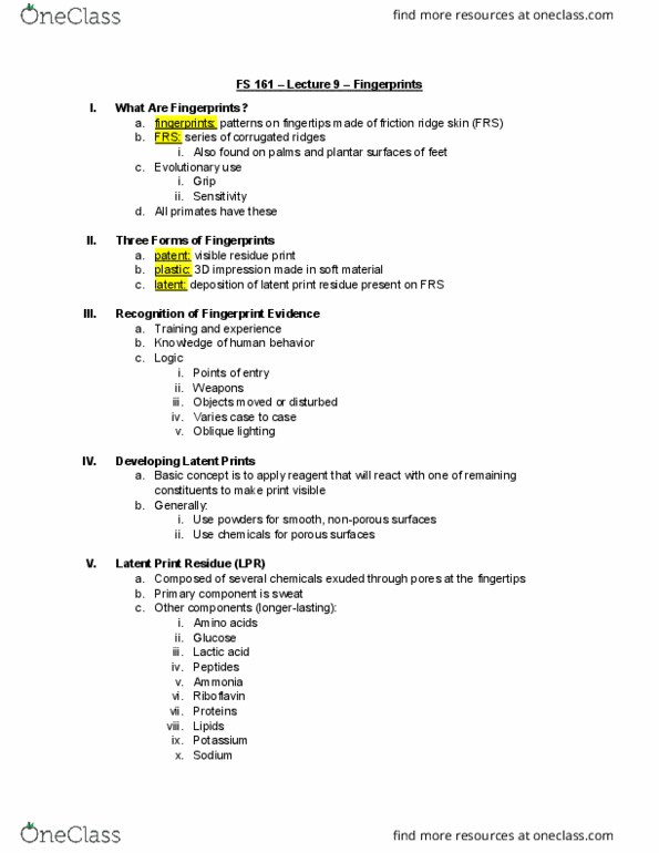 FS 161 Lecture Notes - Lecture 9: Dermis, Riboflavin, Reagent thumbnail