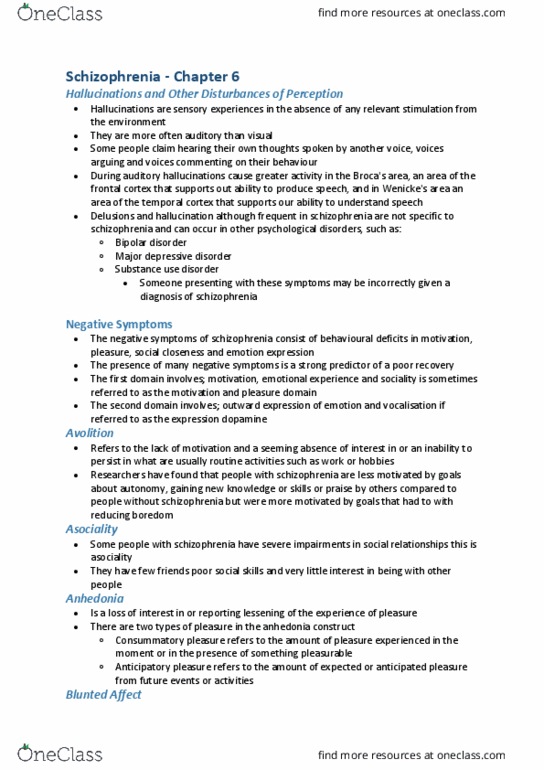 PSY3032 Chapter Notes - Chapter 6: Major Depressive Disorder, Frontal Lobe, Bipolar Disorder thumbnail