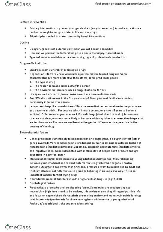 PSY3190 Lecture Notes - Lecture 9: Biopsychosocial Model, Frontal Lobe, Executive Functions thumbnail