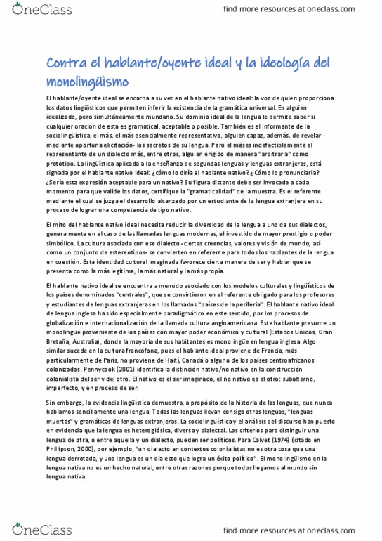 SPAN1622 Chapter Notes - Chapter 5: El Otro, La Llamada, Otra Cosa thumbnail