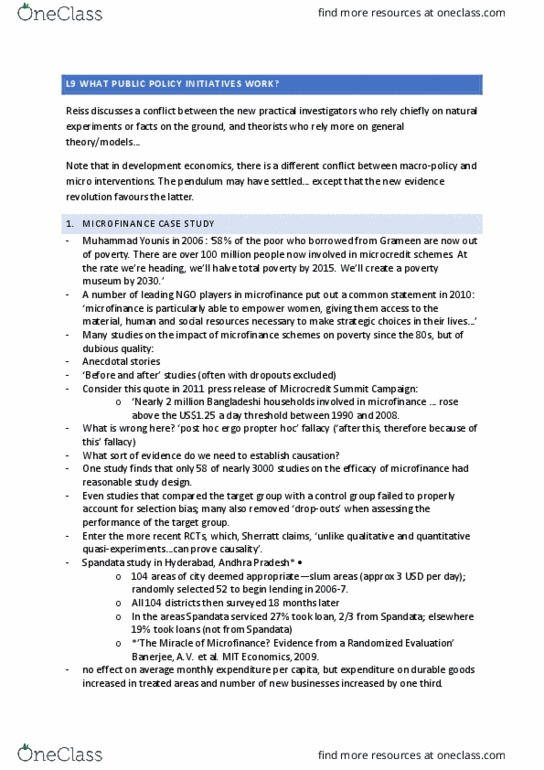 PHIL2116 Lecture Notes - Lecture 9: Microcredit Summit Campaign, Microfinance, Railway Correspondence And Travel Society thumbnail