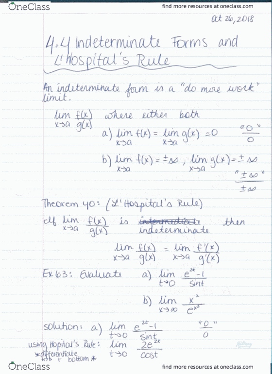 MATH 1000 Lecture 23: Math 1000 Notes October 26- Section 4.4 cover image