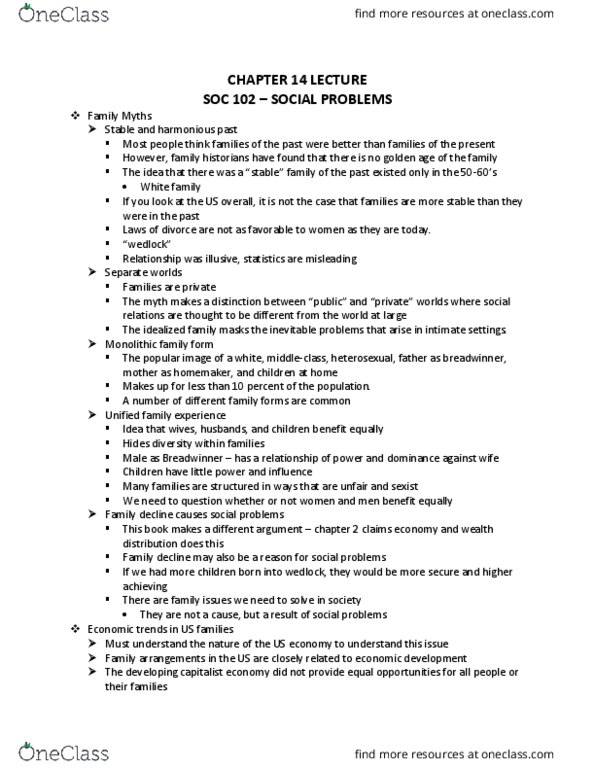 SOC 102 Lecture Notes - Lecture 14: Economic Restructuring, Social Forces, Juvenile Delinquency thumbnail