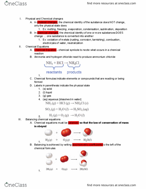 01:160:161 Lecture Notes - Lecture 18: Ammonium Chloride, Chemical Equation, Limiting Reagent thumbnail