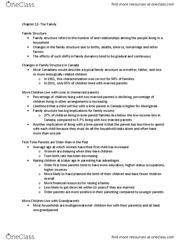 PSYC 251 Chapter Notes - Chapter 12: Parenting Styles, Diana Baumrind, Noncustodial Parent thumbnail