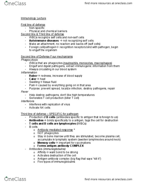 HLSC 2130U Lecture Notes - Lecture 6: Natural Killer Cell, Plasma Cell, Antigen thumbnail