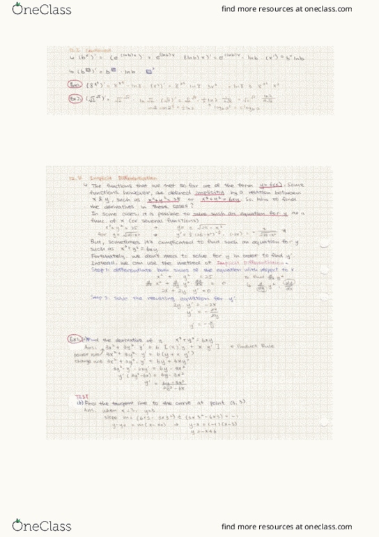 MATH 126 Lecture 16: 12.2 & 12.4 Implicit Differentiation cover image