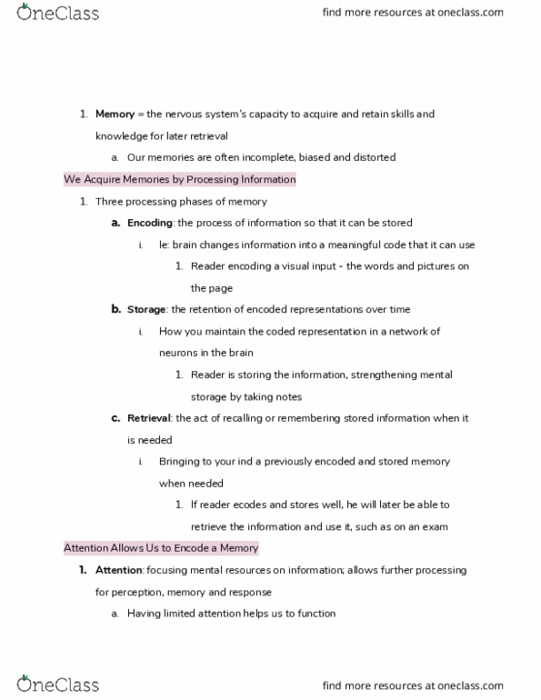 PSYCH 101 Lecture Notes - Lecture 6: Change Blindness thumbnail