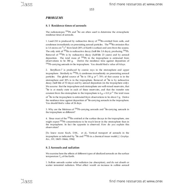 CHEM 302 Chapter Notes - Chapter 8: Background Radiation, Sulfate Aerosol, Optical Depth thumbnail