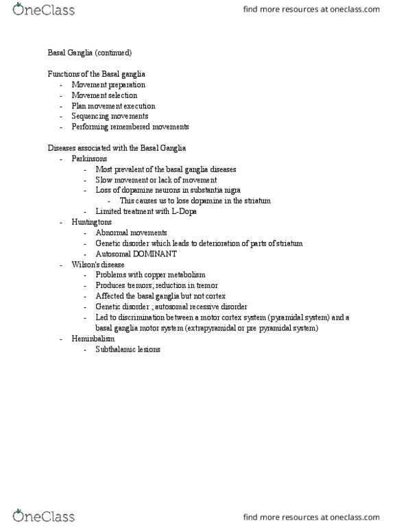 GE CLST 73B Lecture Notes - Lecture 12: Substantia Nigra, Basal Ganglia, Pyramidal Tracts thumbnail