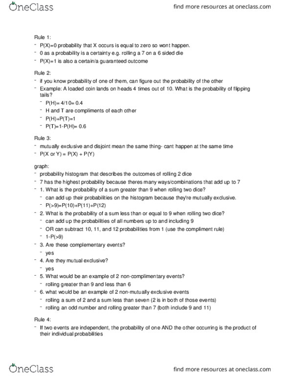 Statistical Sciences 2037A/B Lecture Notes - Lecture 16: Conditional Probability, Fair Coin thumbnail