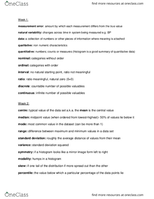 Statistical Sciences 2037A/B Lecture Notes - Lecture 24: Standard Deviation, Frequentist Probability, Conjunction Fallacy thumbnail