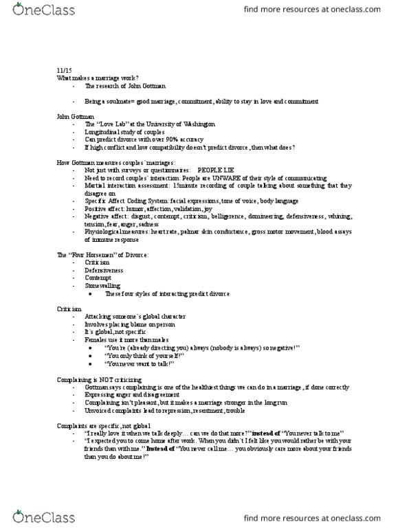 HDFS 129 Lecture Notes - Lecture 4: John Gottman, Soulmate, Electrodermal Activity thumbnail