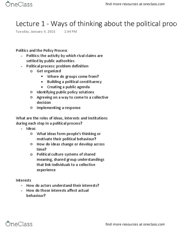 POLI 222 Lecture Notes - Lecture 1: Constituencies Of Iceland thumbnail