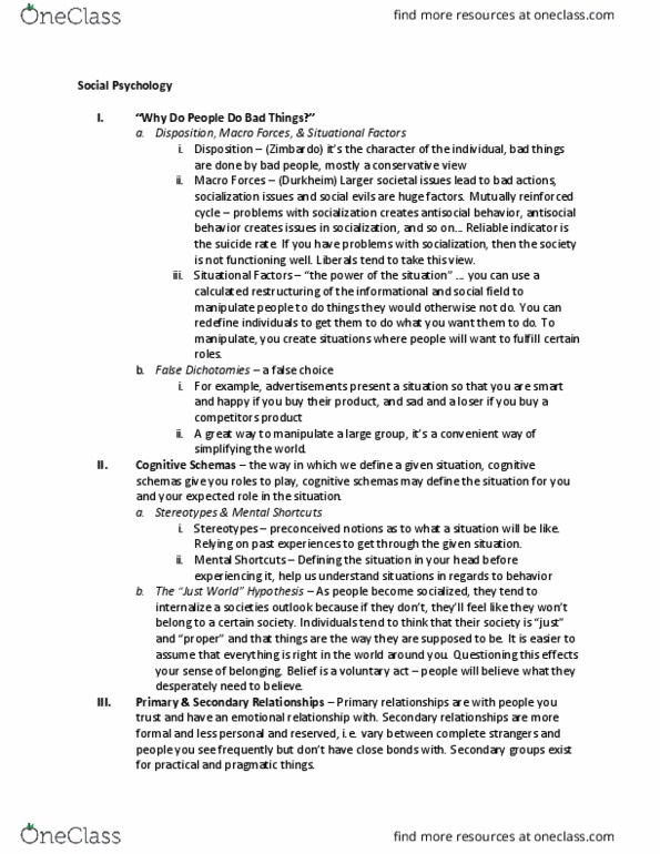 CGS SS 101 Lecture Notes - Lecture 3: False Dilemma, Devaluation, Reinforcement thumbnail