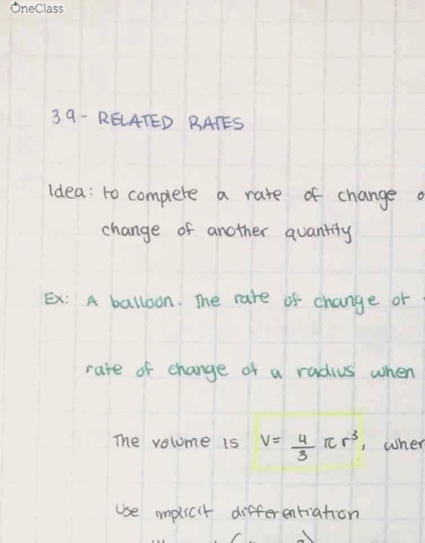 Calculus 1000A/B Lecture 29: Section 3.9 Related Rates cover image