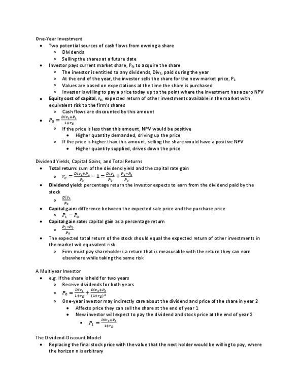 AFM273 Chapter 7: Valuing Stocks thumbnail