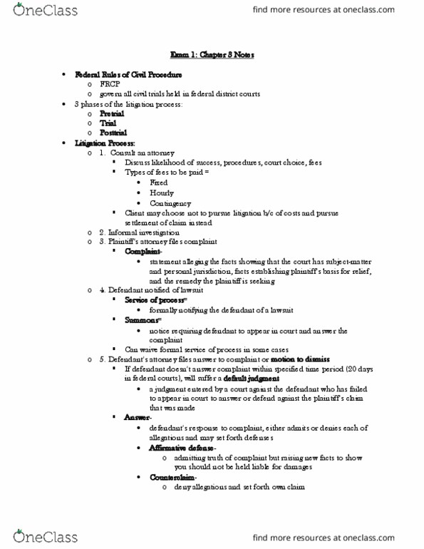 BA 30310 Chapter Notes - Chapter 3: Affirmative Defense, Counterclaim, Protected Group thumbnail
