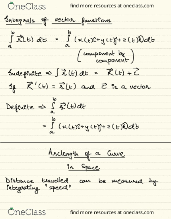 MAT 21D Lecture Notes - Lecture 15: Arc Length, Silt, Tangent Vector cover image