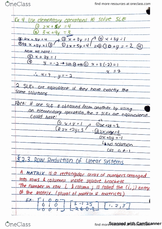 Mathematics 1229A/B Lecture 14: 2.2 systems of linear equations/ intro. to 2.3 definition of matrix cover image