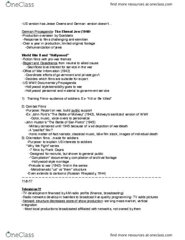 VM100 Lecture Notes - Lecture 8: Jesse Owens, Byrsonima Crassifolia, Vertical Integration thumbnail